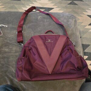 P-Style Burgundy/Purple anti-theft RFID Convertible Backpack Purse